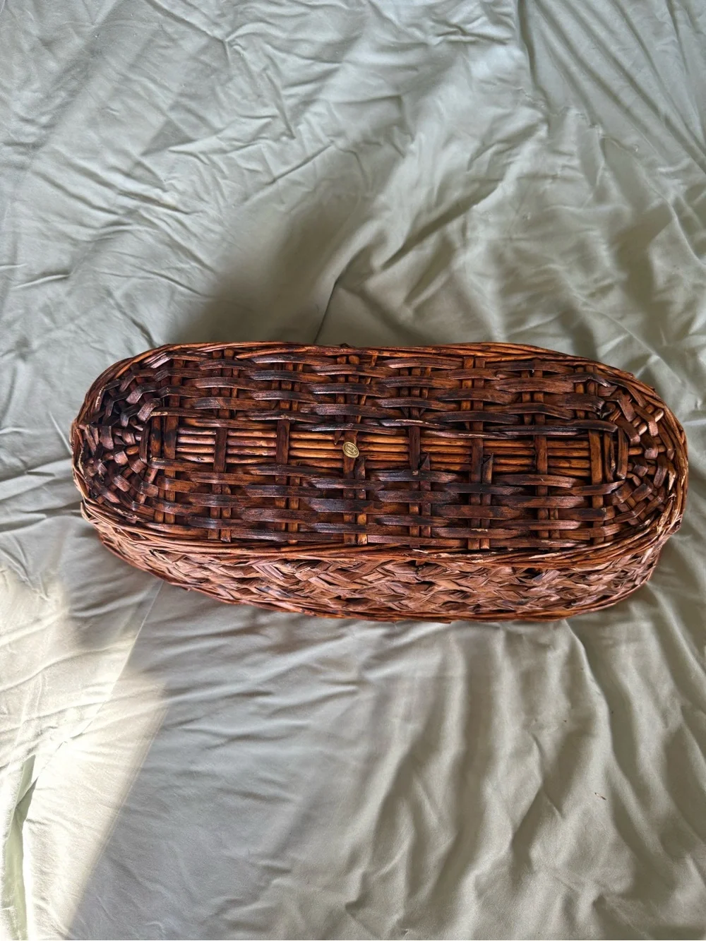 Handwoven Brown Wicker Storage Basket - Home Accents